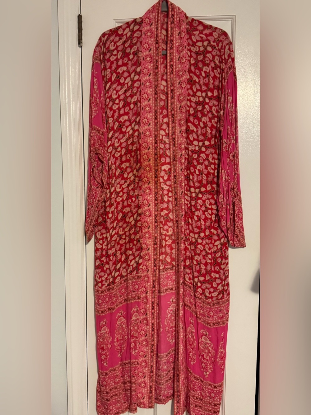 Spell Pink and Red Floral Maxi Dress